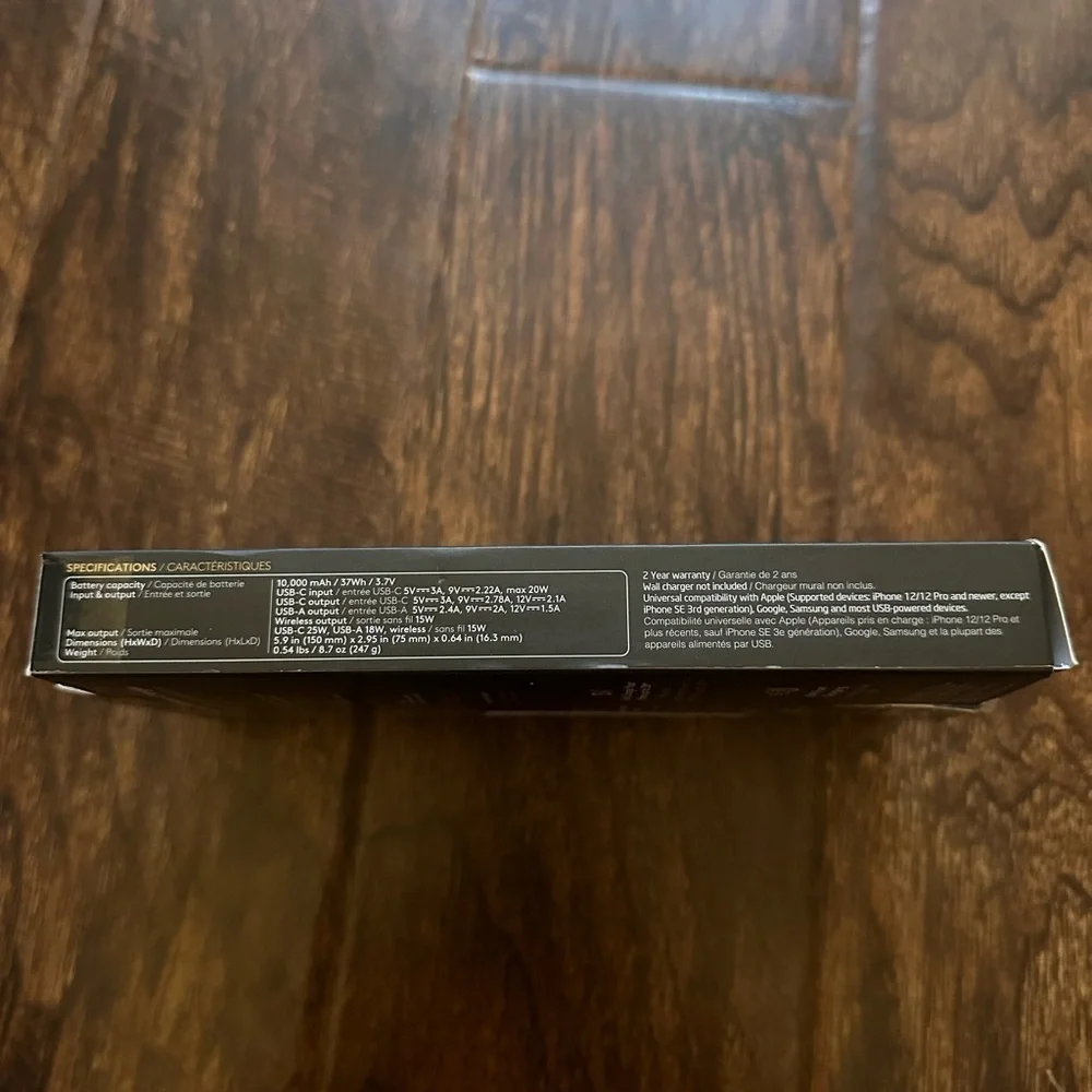 Duracell Portable Power Bank Wireless Multi Port Charger Core 10 10,000mAh
